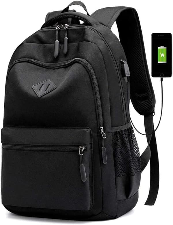 Waterproof Oxford Fabric Backpack, Universal Design with USB Charging Port.