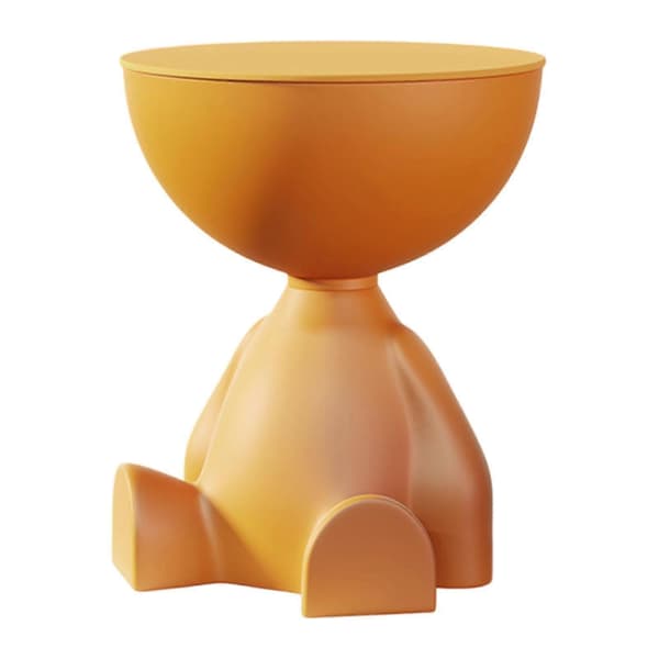 Compact Sofa Side Drink Table, Decorative Accent Table for Living Room, Bathroom, Office, Patio Orange