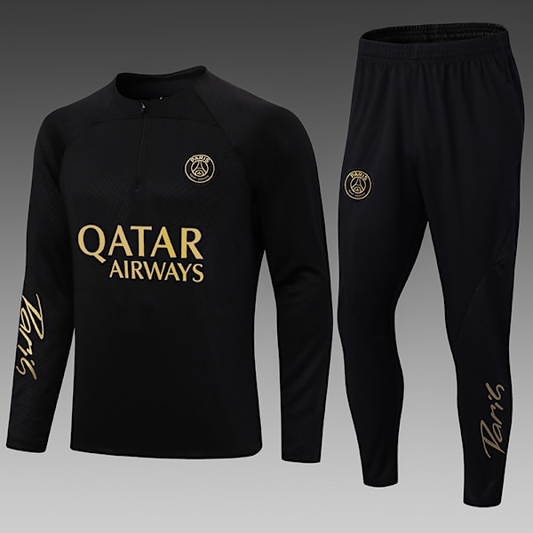 22-23 New Season Paris Långärmad set för vuxna/barn black 16# black 16#