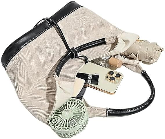 Hobo tasker til kvinder Lærred Skuldertasker Tote Messenger Håndtaske til shopping