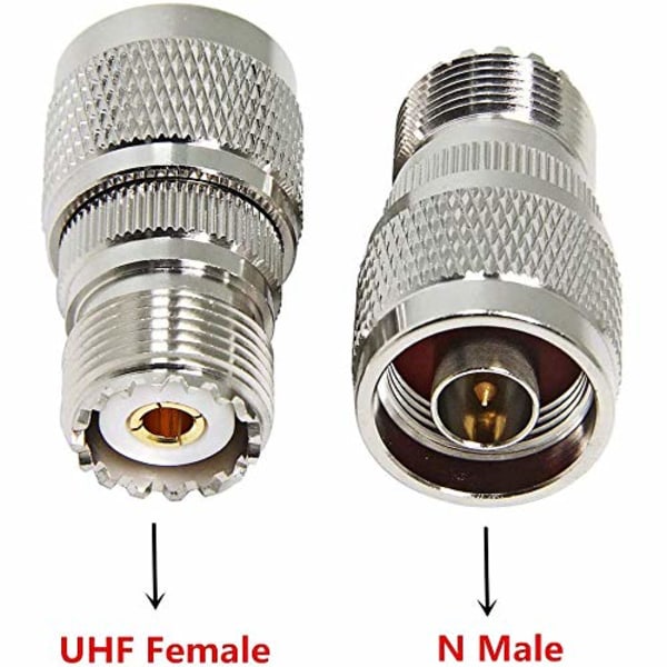 3 st N-hane till UHF-hona-kontakt, N-hane till PL259-hona SO-239 koaxialkontakt-omvandlare för RF-radioantenn