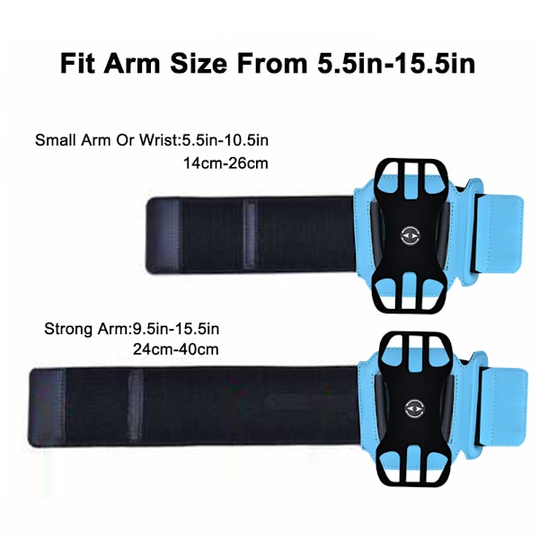 Mobiltelefon handledsband, 360° roterbar mobiltelefonhållare, lämplig för alla mobiltelefoner från 4,0 till 7,0\". Universellt justerbart armband, lämplig