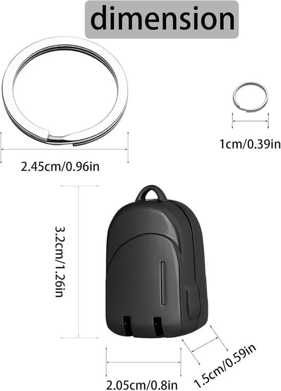 Mini nagelklippare nyckelring – rostfritt stål och vikbar – bärbart resetillbehör – med ryggsäcksdesign