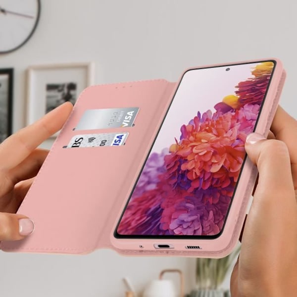 Fodral till Samsung Galaxy S20 FE Folio plånboksställ Funktion Rose Gold Rose guld