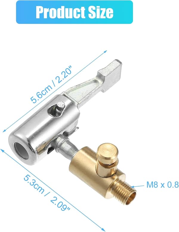 2 st Auto Air Chuck Däckpump Slangadapter Låsande Däckluftchuck med Däckventilgänga för Bärbar Däckpump