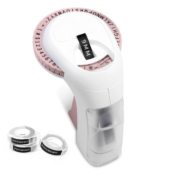 Embossed Label Maker Portable Handheld Vintage Label Maker Pink Pink