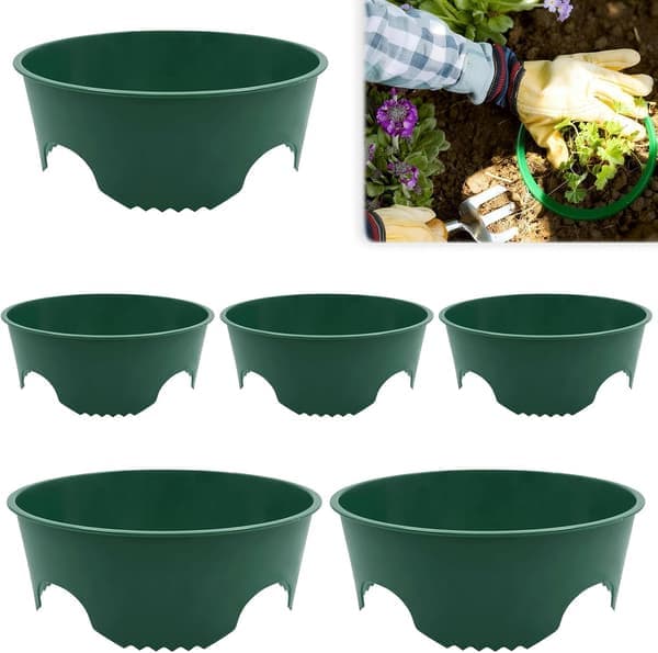 9 \" Planter Ring Sturdy Grow & Water Rings Växtskydd Isolerar Stenar Vertikal Design för Trädgårdsbäddar Gräsmatta & Landskap 6-pack