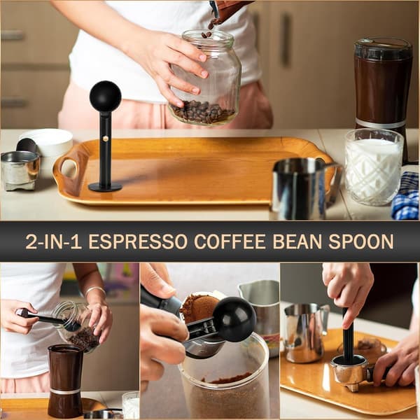2-in-1 Espresso Coffee Bean Spoon - Replacement Scoop Tamper Tea Tool For Coffee Bean Spoon Coffee Measure (51mm)