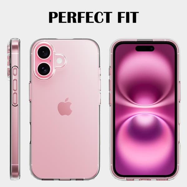iPhone 16 Plus läpinäkyvä ohut silikonigeelikuori (läpinäkyvä)