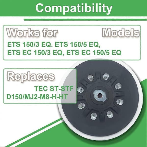 6-tommer blød slibepude til Festool ETS 150/3 EQ, ETS 150/5 EQ, ETS EC 150/3 EQ, ETS EC 150/5 EQ slibemaskiner