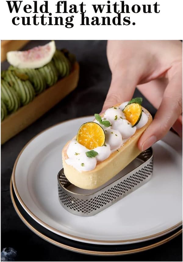 stk ovale terteformer Fransk dessertmousse Fruktpai Tertering Quiche Kakeform, Terte Mousse Rustfritt stålring