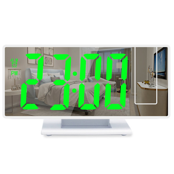 Digital väckarklocka, projektionsväckarklocka för tunga sovare, digital klocka för sovrum med stor LED-skärm, 12/24H, USB-laddningsport, snooze,