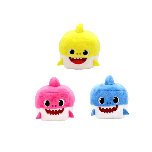 Baby Shark Nesting Dolls, plyschkuber med musik blå Blue