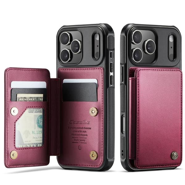 iPhone 17 Pro Max Fodral med Korthållare Röd