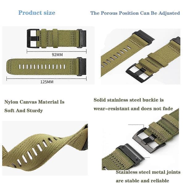 Bedst sælgende nylon lærredsrem kompatibel med Garmin Approach S62
