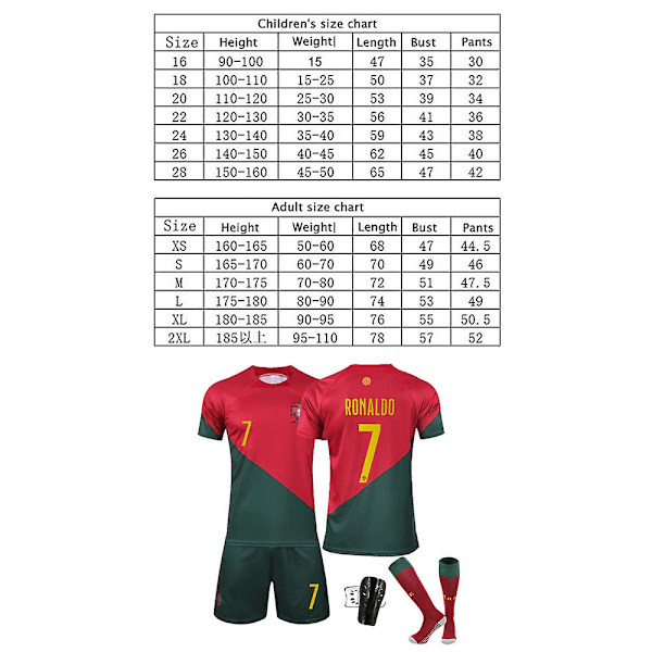 VM Portugal #7 Ronaldotröja Fotbollströja Vuxna pojkar CNMR 20 kids 20 kids