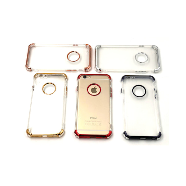 Extra tåligt design silikonskal | färgade kanter iPhone 8 - fler Röd Röd