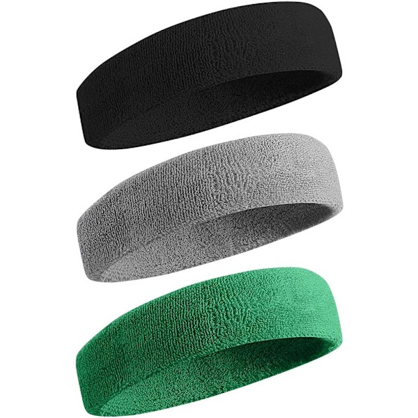 Huvudband 3 st killar svettband och sportpannband för män för löpning
