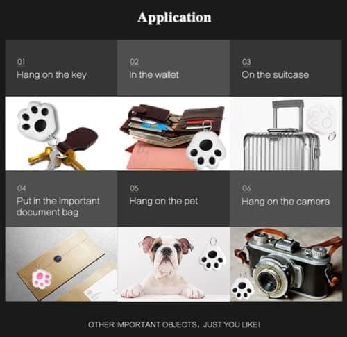 Mini GPS-spårare för katt/hund, Bluetooth-spårare för husdjur