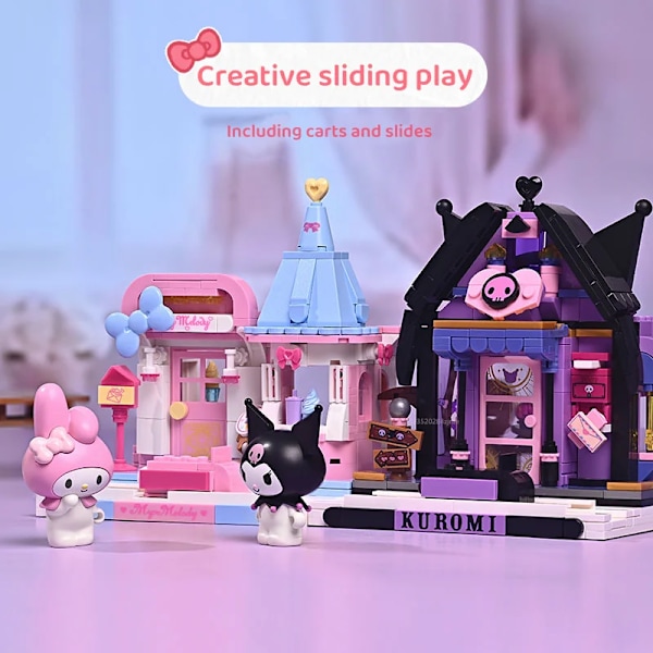 Keeppley Sanrio Byggklossar Kulomi My Melody Pompom Purin Cartoon Modell Leksak Grafikblock Pompom Purin2 With box Pompom Purin2 With box