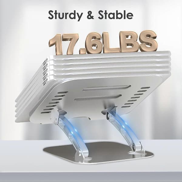 Bærbar computerstander, ergonomisk justerbar computerstander til skrivebord, foldbar aluminium til MacBook, Dell, HP, Lenovo, alle bærbare computere