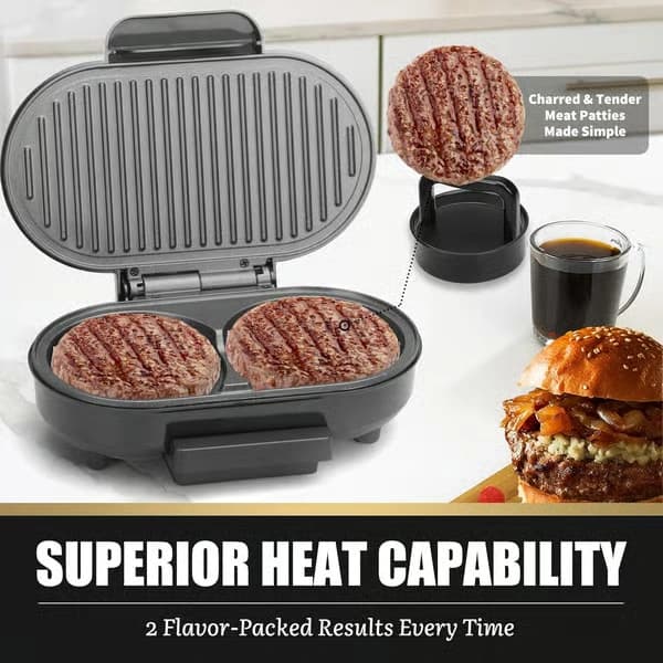 Dubbel Mini Grill Maker Frukostmacka Maker Burger Press Patty Maker Panini Press Grill Liten Elektrisk Grill