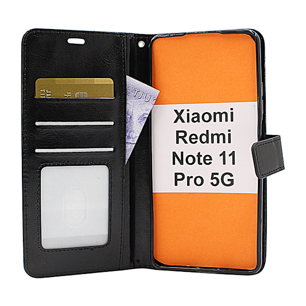 Crazy Horse Wallet Xiaomi Redmi Note 11 Pro 5G Röd Röd