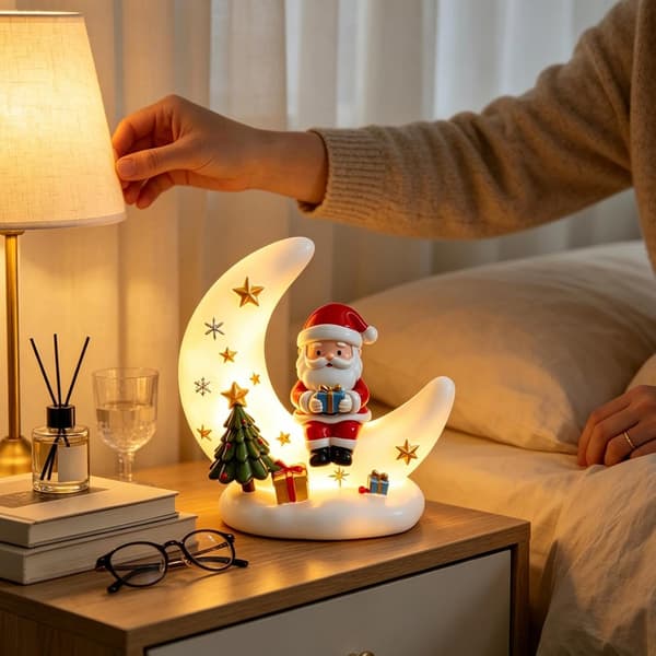 Jul Måne USB Stemningsfull Nattlampe for Barnerom