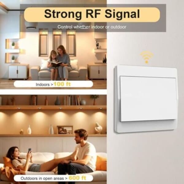Wireless Switch Set - Self-Powered Wireless Switch - Waterproof Wall Switch - Control Your Lighting Up to 200m