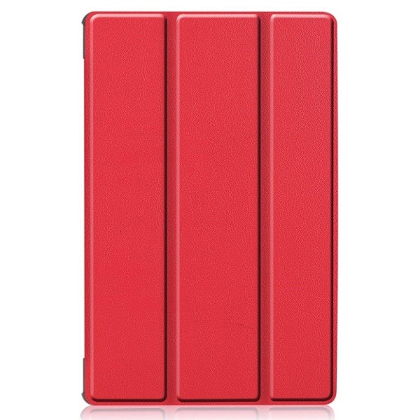 Lenovo Tab M10 FHD Plus slitstarkt trefaldigt läderfodral - Röd Röd
