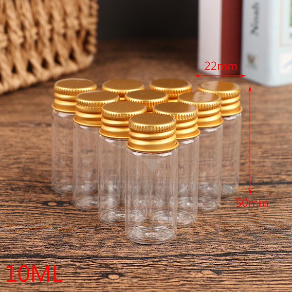 10 st 5/7/10/14/18/20 ml Glasflaska Liten Glasburk Tät Flaska 22*50mm, 10ml 22*50mm, 10ml