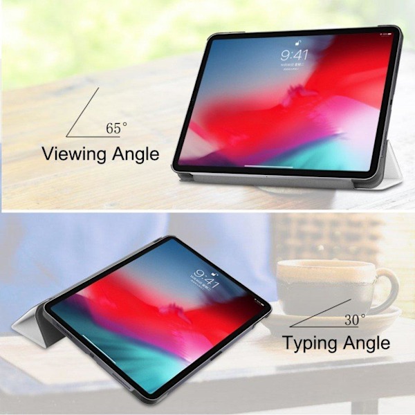 iPad Pro 11 inch (2018) vikbart syntetläder tablett skyddsfodral - Vit Vit