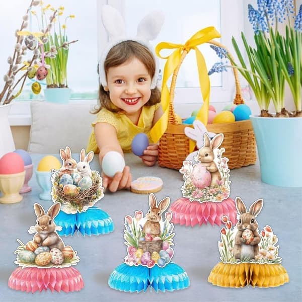 God påske fest borddekorasjon 8 stk bikube kanin egg ornament
