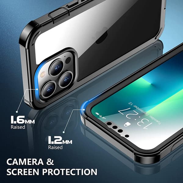 C4U® Shockproof Defence - iPhone 13 Pro Max - Iskunvaimentava kuori Musta Black iPhone 13 Pro Max (6.7)