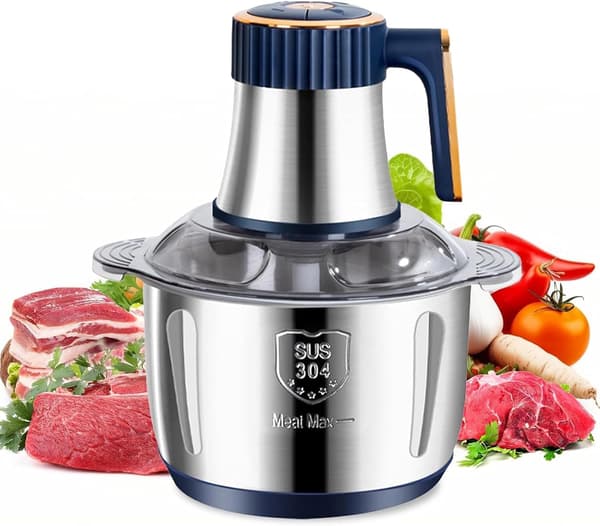 5L Elektrisk Kødhakker, Multifunktionel Foodprocessor, 500W Blender, 5 Hastighedsniveauer, 6 Rustfri Stålblade, Velegnet til Kød, Grøntsager, Løg