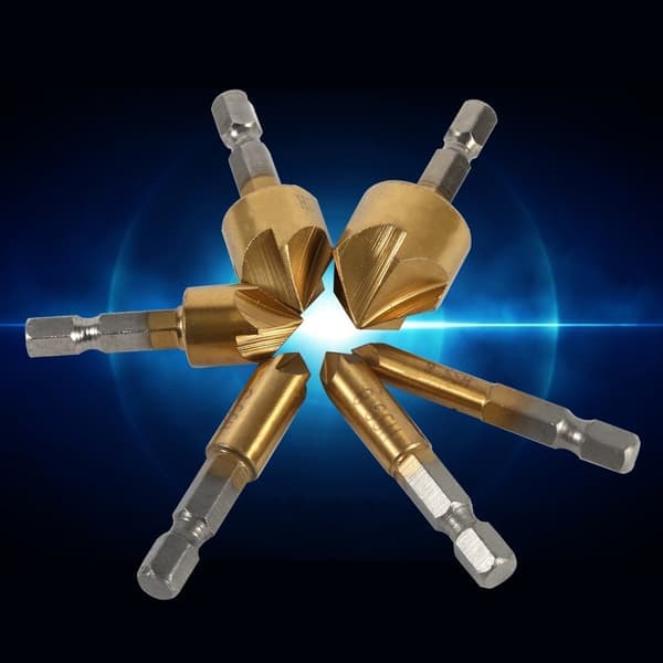 Countersink Drill Bit, 6mm~19mm HSS Countersink Drill Bit with 1/4 Inch Hex Shank, 90-Degree Woodworking Chamfer Drill.