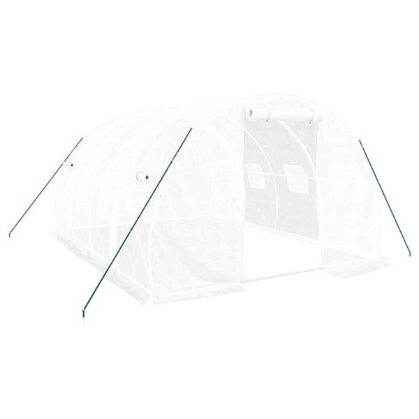 vidaXL Växthus med stålram vit 12 m² 4x3x2 m Vit