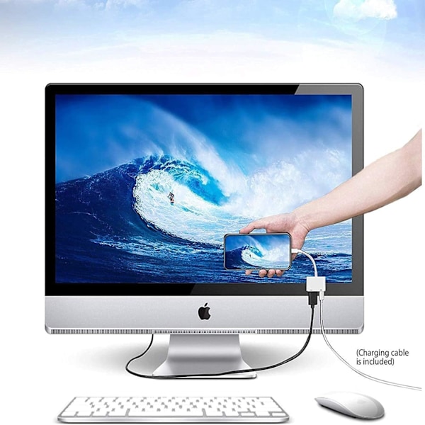 iPhone iPad HDMI-adapter TV Lightning till HDMI Plug and Play-kabel