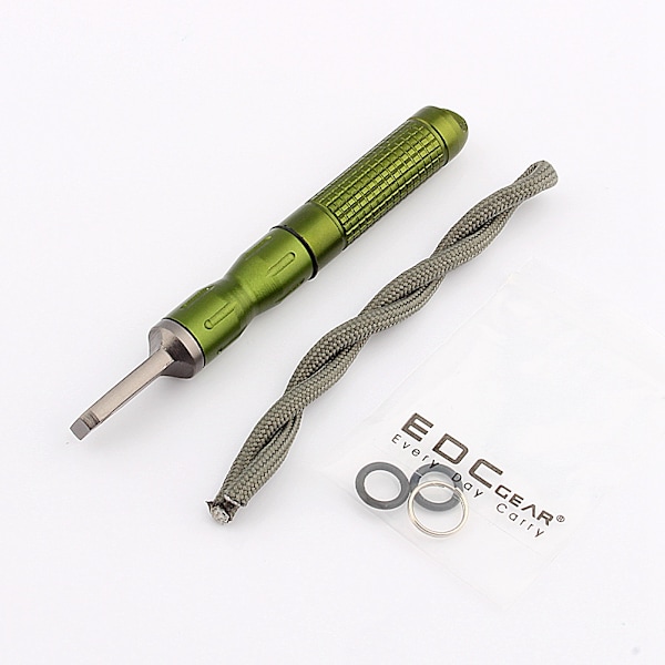Utomhus Överlevnadsläger EDC Legering Vattentät Magnesium Flintsten CNC Växelficka (Grön)