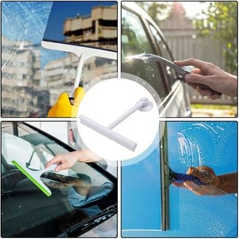 Extendable Window Squeegee, Comfortable Grip Glass Cleaning Squeegee, PP/TPE Shower Squeegee with Suction Cup, Silicone Door Wiper for Shower