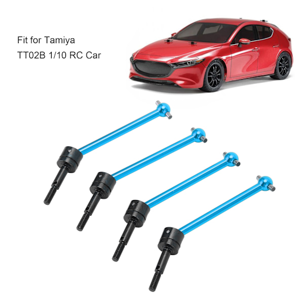 4 st RC Metall Universal CVD Drivaxel Set för Tamiya TT02B 1/10 RC Bil Uppgraderingsdelar Blå