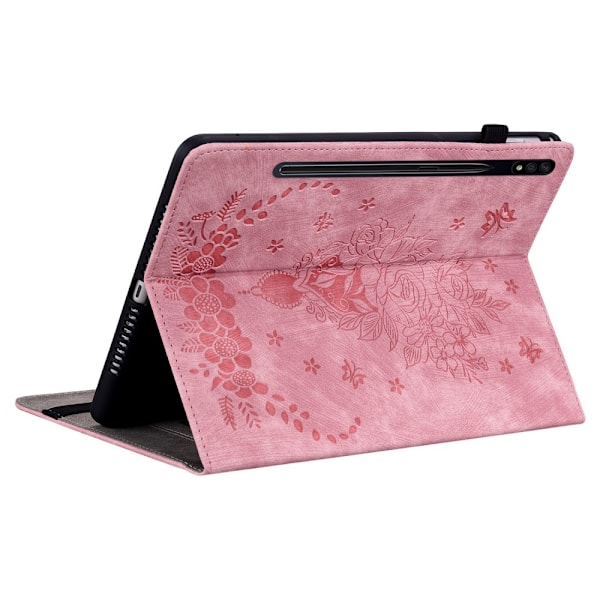 SKALO Samsung Tab S9+/S9 FE+Mandala Butterfly Fodral - Rosa Rosa