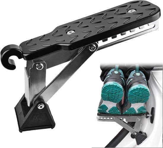 Car Step - Car Roof Box Step - Adjustable - With Safety Hammer - Raised Non-Slip Texture - Universal Roof Access Step - Black