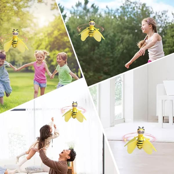 Flying Bee Toys for Beginners Intelligent Induction Automatic Shutdown Protection Cute Flying Dolls with Lights