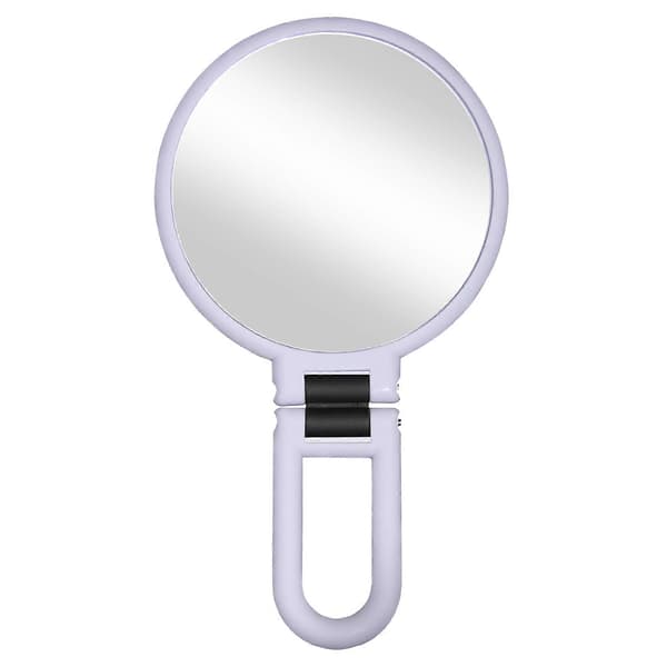 10X/15X Magnifying Mirror Handheld Foldable Handle Double-Sided Portable Travel Magnifying Mirror Base Makeup Mirror Purple Purple 15X