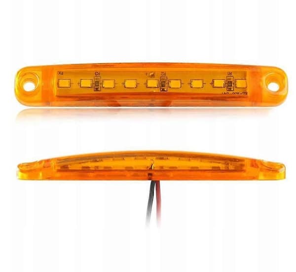 10 stk. Posisjonslys 9 LED 12v 24v Oransje orange