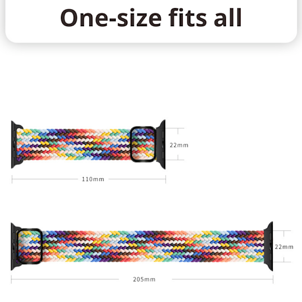 Flätat Armband Apple Watch 42/44/45 Välj Färg/Storlek Blågrön M Blågrön M