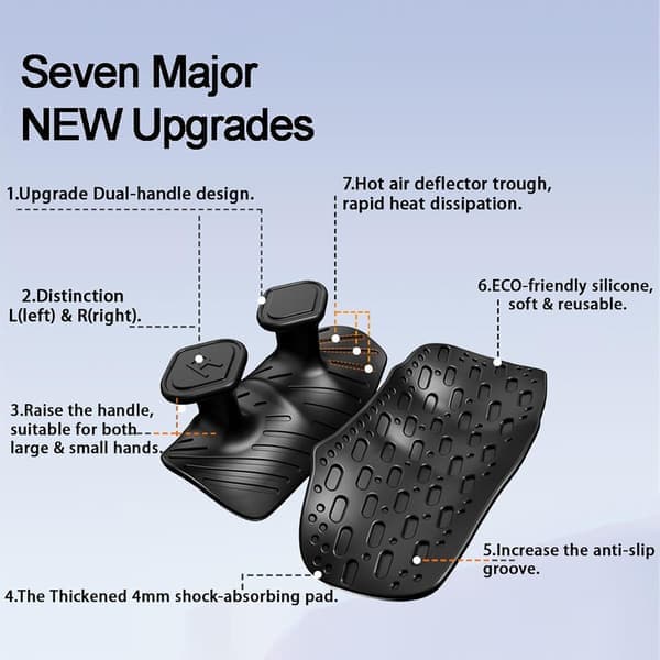Double-Sided Non-Slip Workout Grips - Fingerless Silicone Hand Protectors for Pull-Ups, Weightlifting, and Training (Men and Women) Grey grey