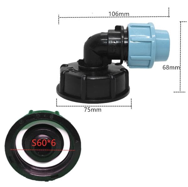 Tank Vattenrörskoppling Trädgårdsslangadapter Hemkran Genomföring