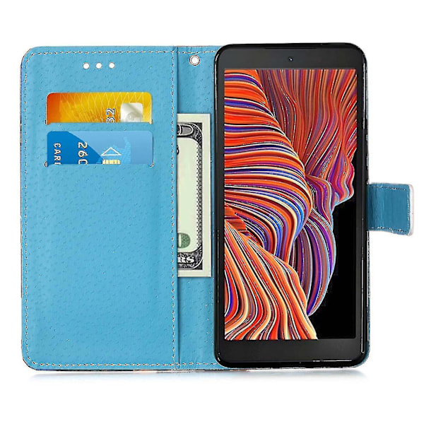 Kompatibel med Samsung Galaxy X Cover 5 Fodral Läder Flip Plånboksfodral Med Kortplats Hållare Stativ Mönster - Datura